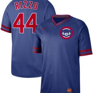 Cubs #44 Anthony Rizzo Royal Authentic Cooperstown Collection Stitched Baseball Jersey