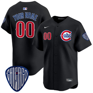 Custom Men's Chicago Cubs Blue Alternate Vapor Premier Limited baseball Jersey All Stitched Black