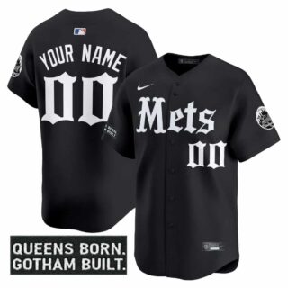Custom Men's New York Mets 'Gotham Gothic Edition' Vapor Premier Limited Jersey All Stitched Black
