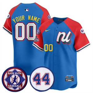 Custom National League 2025 MLB All-Star Jersey V3 All Stitched Blue Red