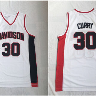 Davidson Wildcat 30 Stephen Curry White Stitched College Basketball Jersey