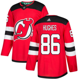 Devils #86 Jack Hughes Red Home Authentic Stitched Hockey Jersey
