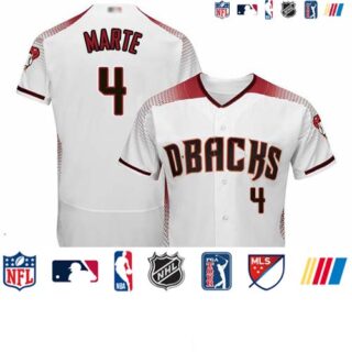 Diamondbacks #4 Ketel Marte White Crimson Flexbase Authentic Collection Stitched Baseball Jersey