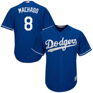 Dodgers #8 Manny Machado Blue New Cool Base Stitched Baseball Jersey