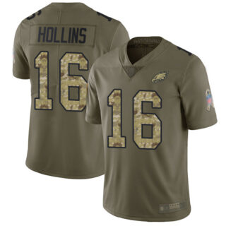 Eagles #16 Mack Hollins Olive Camo Men's Stitched Football Limited 2017 Salute To Service Jersey