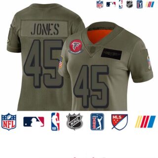 Falcons #45 Deion Jones Camo Women's Stitched Football Limited 2019 Salute to Service Jersey