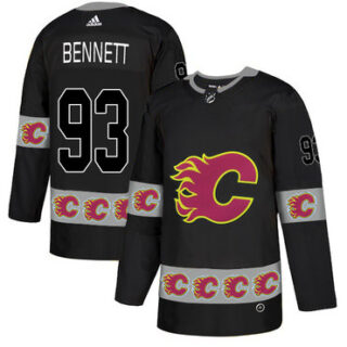 Flames 93 Sam Bennett Black Team Logos Fashion Adidas Jersey