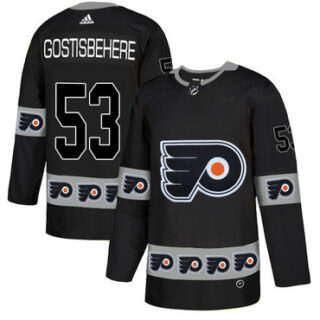 Flyers 53 Shayne Gostisbehere Black Team Logos Fashion Adidas Jersey