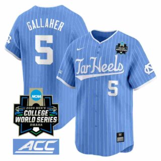 Men's North Carolina Tar Heels #5 Gavin Gallaher Jersey