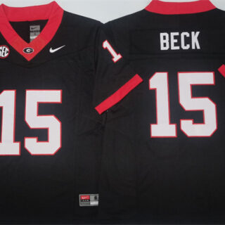 Georgia Bulldogs #15 Carson Beck Black 2024 F.U.S.E Stitched Jersey
