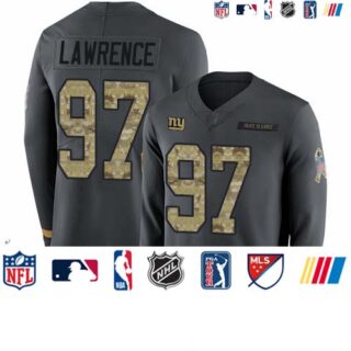 Giants #97 Dexter Lawrence Anthracite Salute to Service Men's Stitched Football Limited Therma Long Sleeve Jersey