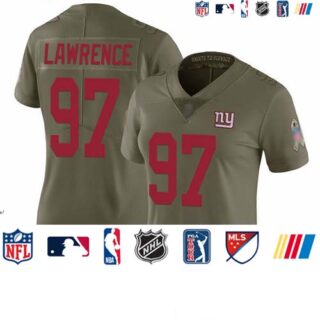 Giants #97 Dexter Lawrence Olive Women's Stitched Football Limited 2017 Salute to Service Jersey