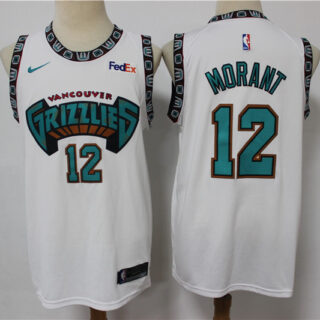 Grizzlies 12 Ja Morant White Nike Swingman Jersey