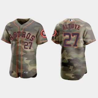 Houston Astros #27 Jose Altuve Men's Nike 2021 Armed Forces Day Authentic MLB Jersey -Camo