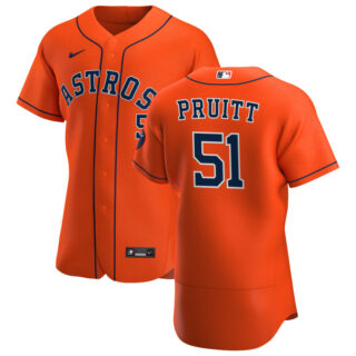 Houston Astros #51 Austin Pruitt Men's Nike Orange Alternate 2020 Authentic Team MLB Jersey