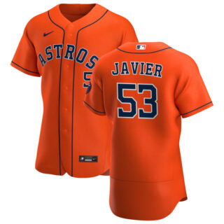 Houston Astros #53 Cristian Javier Men's Nike Orange Alternate 2020 Authentic Team MLB Jersey