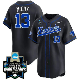 James McCOY Jersey #13 Kentucky Wildcats 2024 College World Series Vapor Premier Limited NCAA Baseball Stitched Black