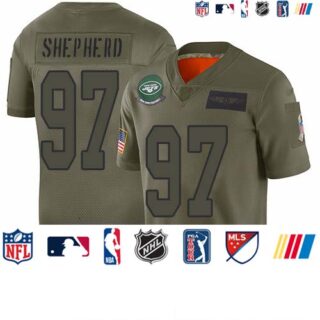 Jets #97 Nathan Shepherd Camo Men's Stitched Football Limited 2019 Salute To Service Jersey