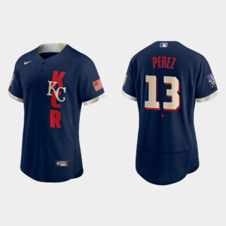 Kansas City Royals #13 Salvador Perez 2021 Mlb All Star Game Authentic Navy Jersey