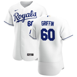 Kansas City Royals #60 Foster Griffin Men's Nike White Home 2020 Authentic Player MLB Jersey