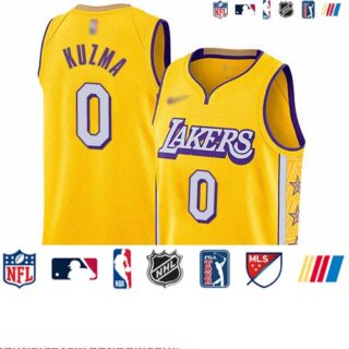 Lakers #0 Kyle Kuzma Gold Basketball Swingman City Edition 2019 20 Jersey