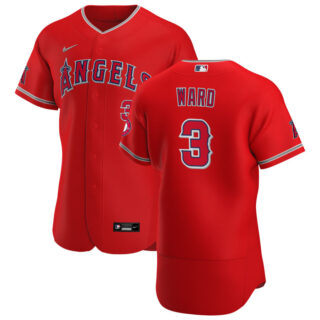 Los Angeles Angels #3 Taylor Ward Men's Nike Red Alternate 2020 Authentic Player MLB Jersey