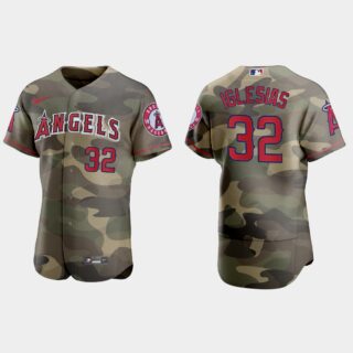 Los Angeles Angels #32 Raisel Iglesias Men's Nike 2021 Armed Forces Day Authentic MLB Jersey -Camo