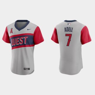 Los Angeles Angels #7 Jo Adell Men's Nike Gray 2021 Little League Classic Authentic MLB Jersey