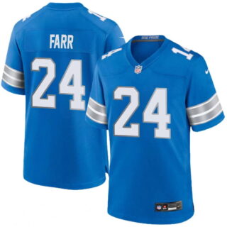 Men's Mel Farr #24 Men's Detroit Lions Home Game 2024 Jersey ?C Blue