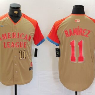 Men's American League #11 Jos?? Ram??rez Cream 2024 All-Star Limited Stitched Jerseys