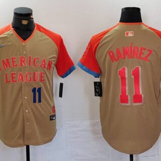 Men's American League #11 Jos?? Ram??rez Cream 2024 All-Star Limited Stitched Jerseys