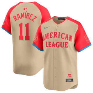 Men's American League #11 Jos?? Ram??rez Cream 2024 All-Star Limited Stitched Jersey