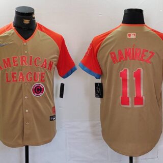 Men's American League #11 Jos?? Ram??rez Cream 2024 All-Star Limited Stitched Jerseys