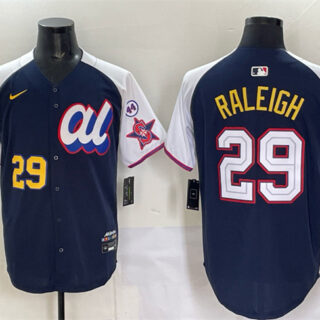 Men's American League #29 Cal Raleigh Navy Alternate 2025 All-Star With Patch Edition Limited Stitched Baseball Jersey