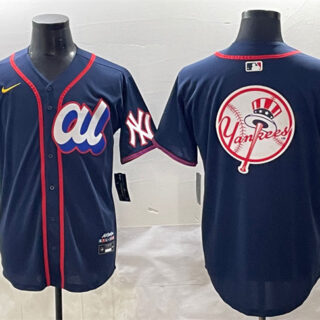 Men's American League New York Yankees Team Big Logo Navy 2025 All-Star Edition Limited Stitched Baseball Jersey