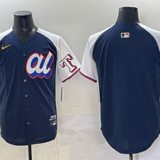 Men's American League Texas Rangers Blank Navy Alternate 2025 All-Star Edition Limited Stitched Baseball Jersey