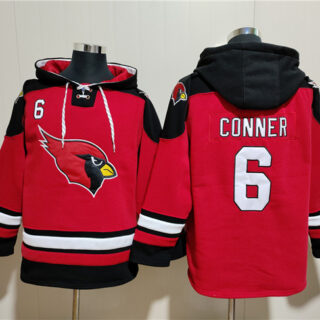 Men's Arizona Cardinals #6 James Conner Red Ageless Must-Have Lace-Up Pullover Hoodie