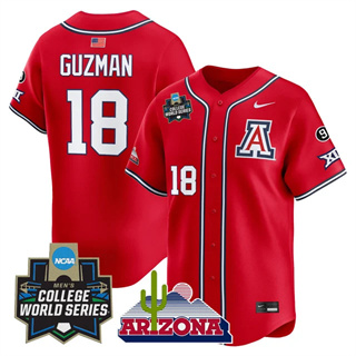 Men's Arizona Wildcats #18 Adonys Guzman 2025 World Series Vapor Premier Limited Jersey All Stitched