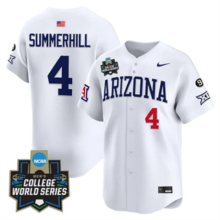 Men's Arizona Wildcats #4 Brendan Summerhill 2025 World Series Vapor Premier Limited Jersey All Stitched