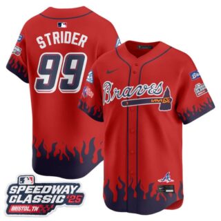 Men's Atlanta Braves #99 Spencer Strider 2025 Speedway Classic Limited Jersey V2 All Stitched