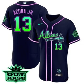 Men's Atlanta Braves #13 Ronald Acu?a Jr. 2023 Galaxy Flex Base Stitched Baseball Jersey