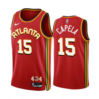 Men's Atlanta Hawks #15 Clint Capela 2022 23 Red Icon Edition Stitched Jersey