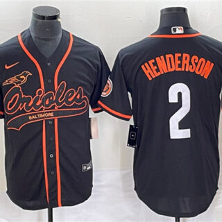 Men's Baltimore Orioles #2 Gunnar Henderson Black City Connect Cool Base Stitched Baseball Jersey