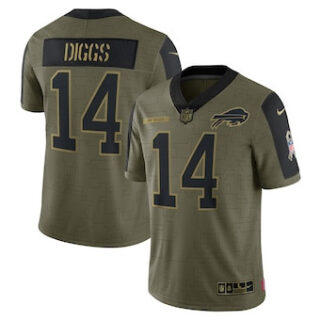 Men's Buffalo Bills #14 Stefon Diggs Nike Olive 2021 Salute To Service Limited Player Jersey