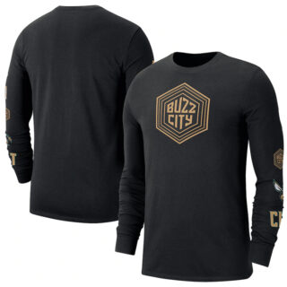 Men's Charlotte Hornets Black 2022 23 City Edition Essential Expressive Long Sleeve T-Shirt