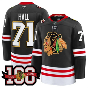 Men's Chicago Blackhawks 100th Anniversary Premium Jersey All Stitched #71 Taylor Hall