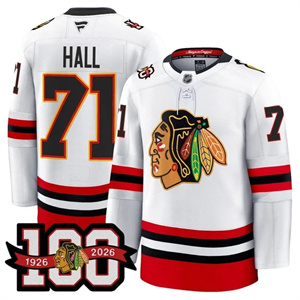 Men's Chicago Blackhawks 100th Anniversary Premium Jersey All Stitched #71 Taylor Hall