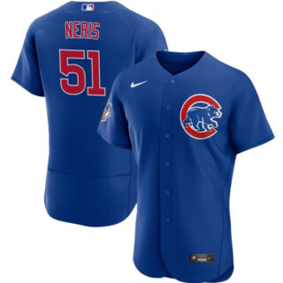 Men's Chicago Cubs #51 H??ctor Neris Blue Flex Base Stitched Baseball Jersey
