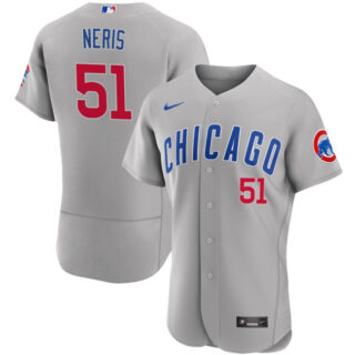 Men's Chicago Cubs #51 H??ctor Neris Grey Flex Base Stitched Baseball Jersey