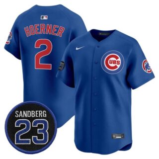 Men's Chicago Cubs 'Ryne Sandberg Tribute' Vapor Premier Limited Jersey V2 All Stitched #2 Nico Hoerner
